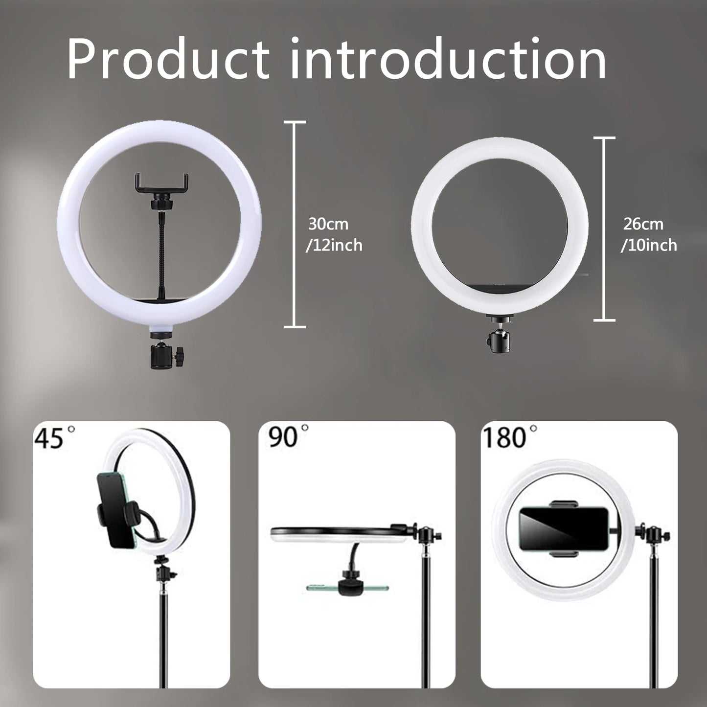 10" LED Ring Light with Tripod & Phone Holder