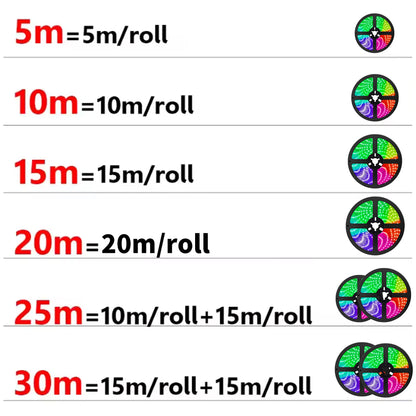 Bluetooth RGB LED Strip Light 1-30M USB Flexible SMD 5050