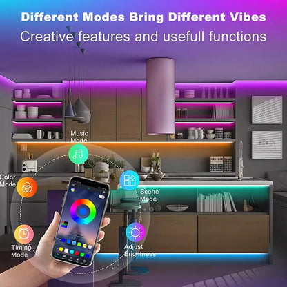 Bluetooth RGB LED Strip Light 1-30M USB Flexible SMD 5050