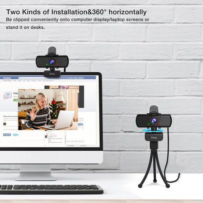 FIFINE K420 1440p HD Webcam with Mic & Tripod for Streaming & Video Calls